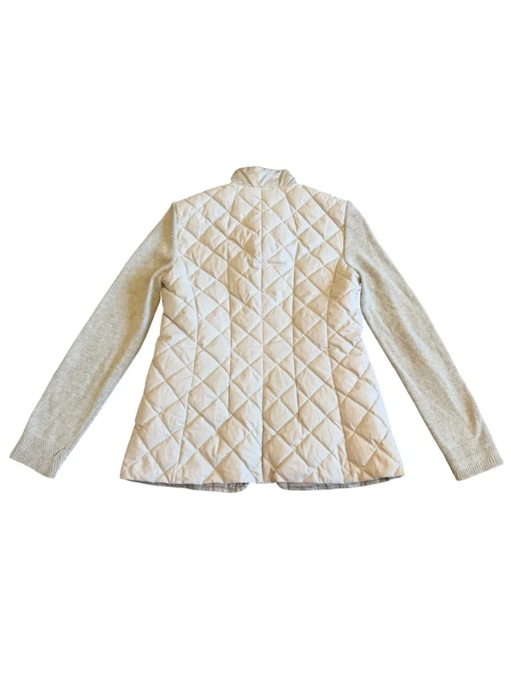 Bogner Down Filled Diamond Quilted Jacket Wool Sleeves Sweater Size 8 Women's